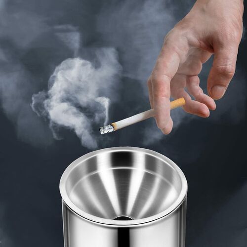 Ashtray Modern Stainless Steel Anti-Ash Ashtray Standing Ash