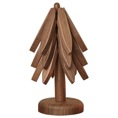 Black walnut insulation pad, solid wood cute desktop decor