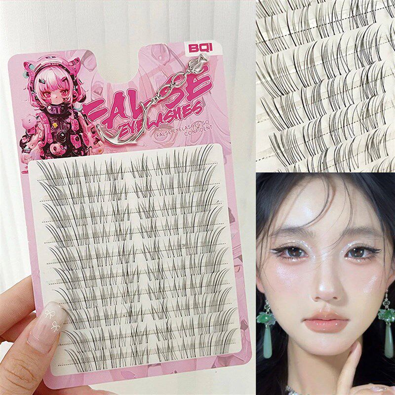 3D Mink Manga Lashes Fluffy Individual Eyelashes Natural Fal - 实物图