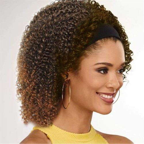 Hairband Wig Wig Womens Short Curly Hair Gradient Color Ela