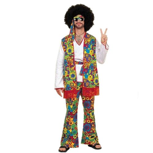 Halloween Adult Man 60s 70s Hippie Cosplay Costume Purim Car