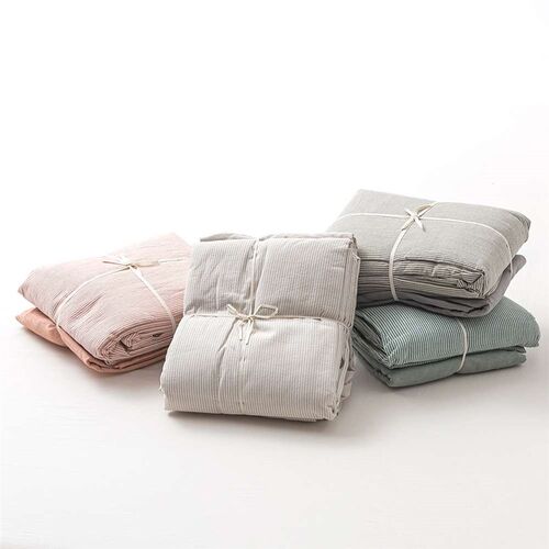 Buttons Washed Cotton Four-piece Set Summer Naked Sleeping S