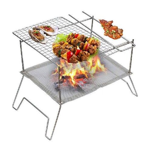 Folding Campfire Grill with Storage Bag Foldable BBQ Rack