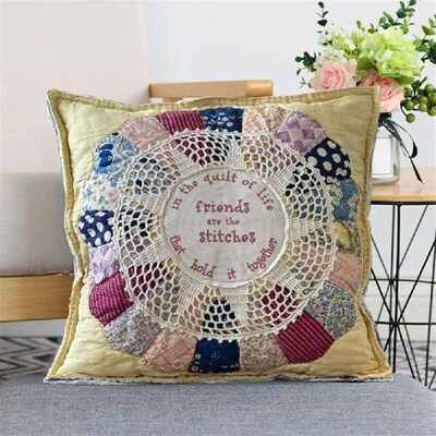 Car Pillow Vintage Lace Friendship Quotes Throw Pillow for