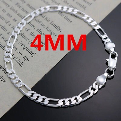 Noble New Arrive Silver Color 4MM Chain for Men Women Bracel