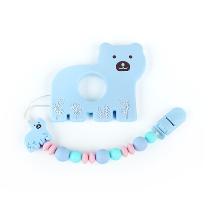 1pc Silicone Teether Cartoon Baby Teething Rod Kids Nursing