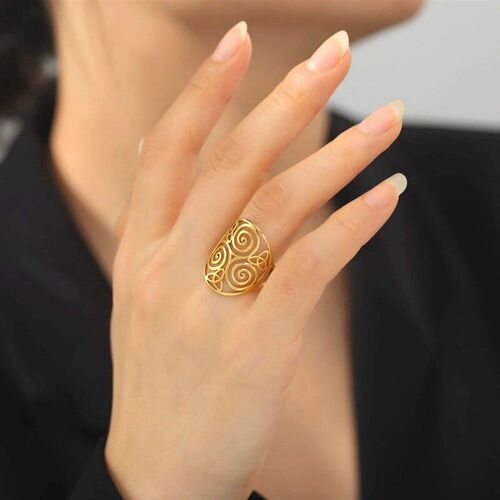 Triskel Triskelion Amulet Adjustable Rings for Men Women Cel