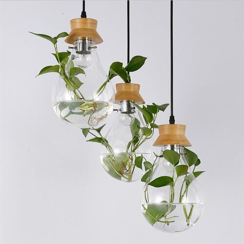 Nordic bar restaurant wood pendant light modern creative wa