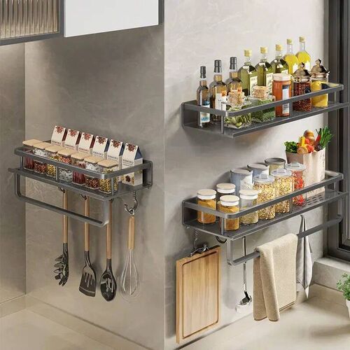 1 PC Multifunctional Kitchen Rack Spice Storage Rack Wall Mo