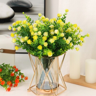 Artificial Flowers 33cm Eucalyptus Pentaphyllum Bouquet Wedd