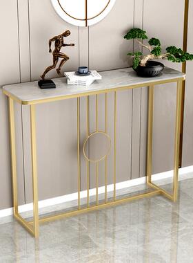 轻奢岩板玄关桌84700子墙铁艺客厅现入户装饰端台景玄关台靠条案