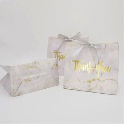 5/3/1PCS Creative Mini Grey Marble Gift Bag Box for Party