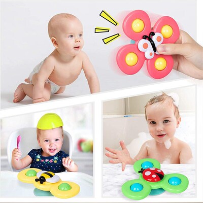 Cartoon Suction Cup Spinner Toy Baby Games Toys Rattle Relie