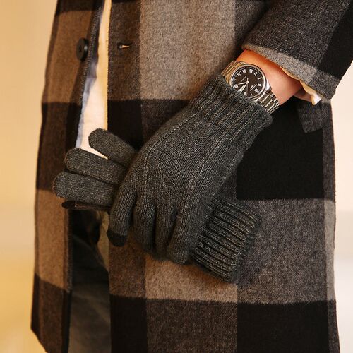 Knit couple gloves for men women winter warm non slip glove