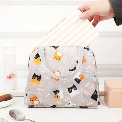 1PC Portable Lunch Bag Thermal Inulation Lunch Box Storage B