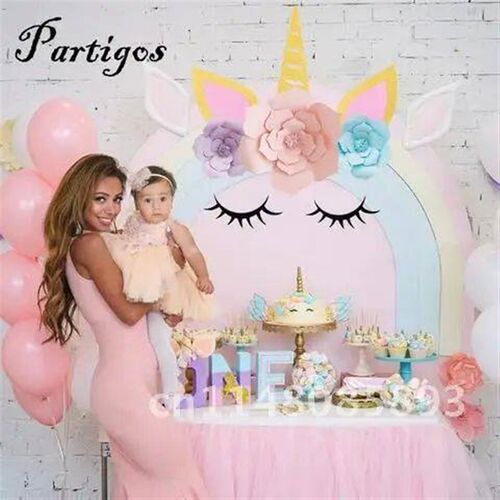 Unicornio Horn Ears Hot Unicorn Paper Flower Birthday Party