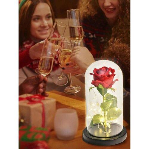 Eternal Rose LED Light Preserved Rose in Glass Cover