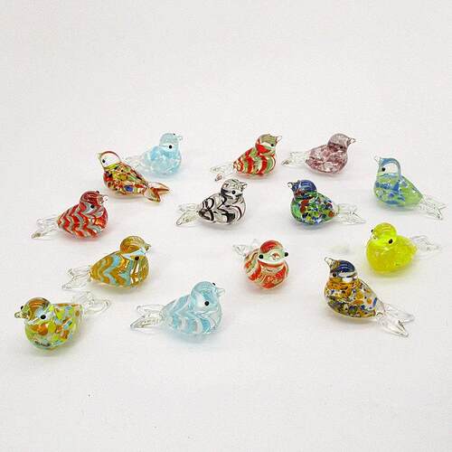 Custom Handmade Mini Thumb Size Design Glass Bird Figurine E