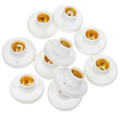 10 Pcs Flat Mounted Lamp Holder E27 Screw Luo Mouth (602