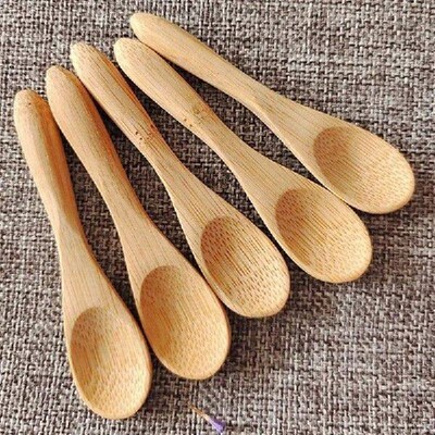 1PC Mini Natural Bamboo Wooden Dessert Ice Cream Yogurt