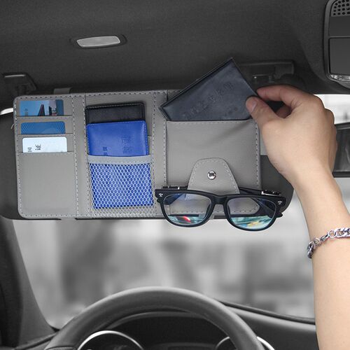Car Styling Visor Organizer Auto Sun Visor Storage Pouch Car