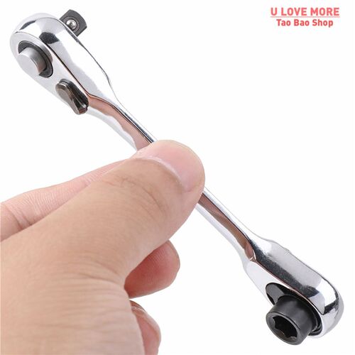 Mini 1/4inch Double Ended Quick Socket Ratchet Wrench Rod Sc