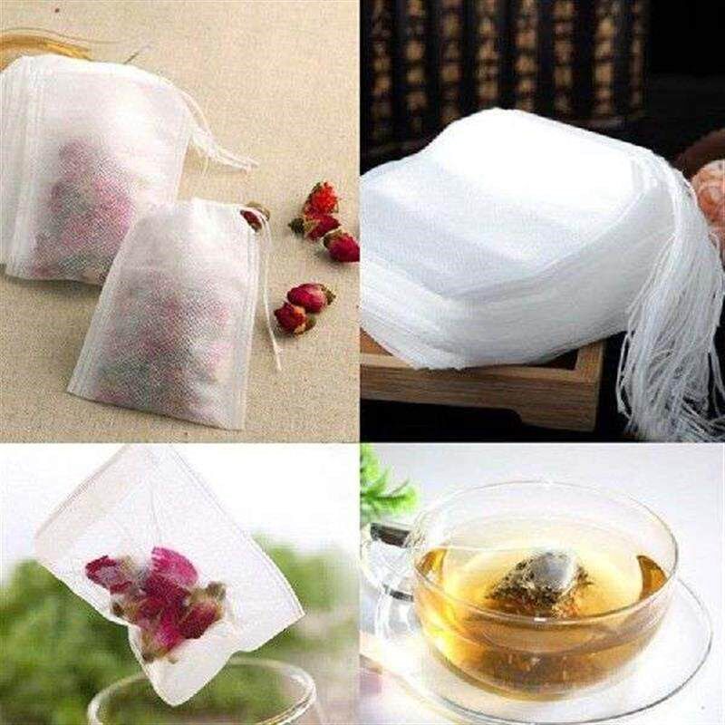 N 100Pcs/Lot Teabags 5.5 x 7CM Empty Scented Tea Bags With - 实物图