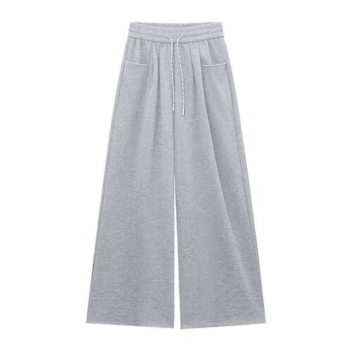 Lazy Wind Plus Velvet Wide Leg Pants Womens 2025 Thick High