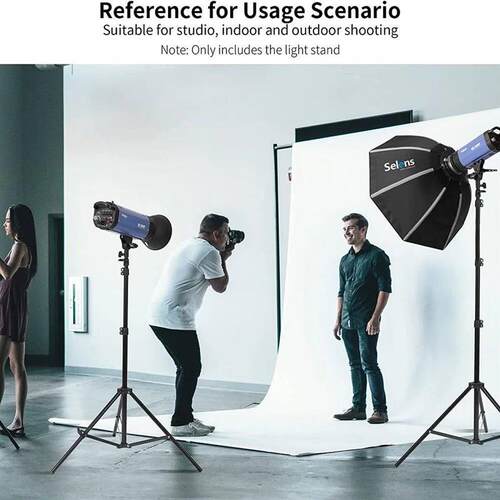 Selens Portable Adjustable 280cm Air Cushion Light Stand Alu
