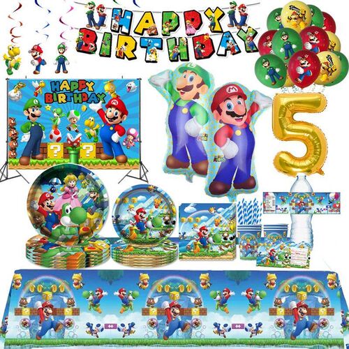 New Mario Birthday Decoration Cartoon Super Bros Party Suppl