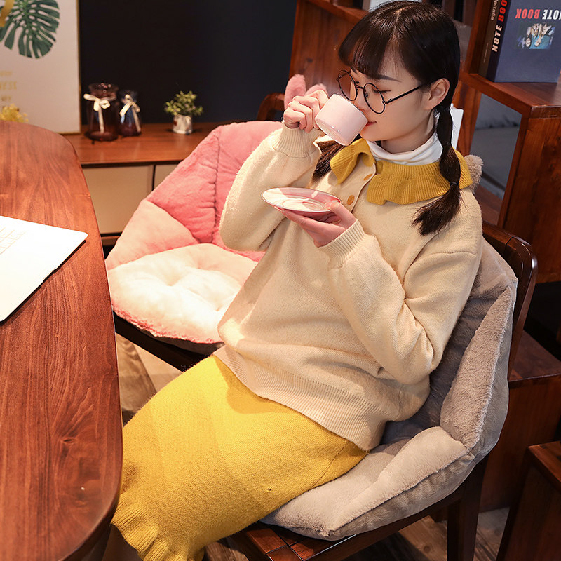 坐垫办公室久坐靠垫一体冬季椅子座椅垫护腰靠背毛绒电脑椅屁股垫,居家布艺,椅垫,淘宝优惠券,粉丝福利购,淘宝优惠卷