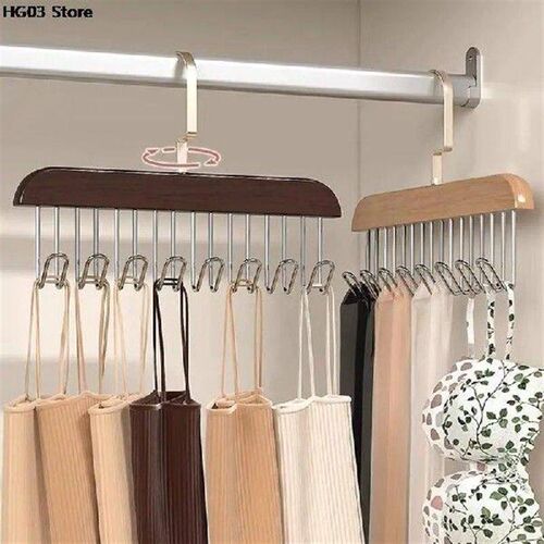 Multifunctional Solid Wood Hanger Hook Women Storage Bra