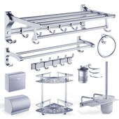 Aluminum Space Bath Folding Towel Bathroom Rack