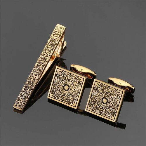 Classic mens French shirt cufflinks tie clip set high-quali