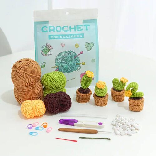 Cactus Love Crochet & Craft Kit  Step-by-Step Video for Adul