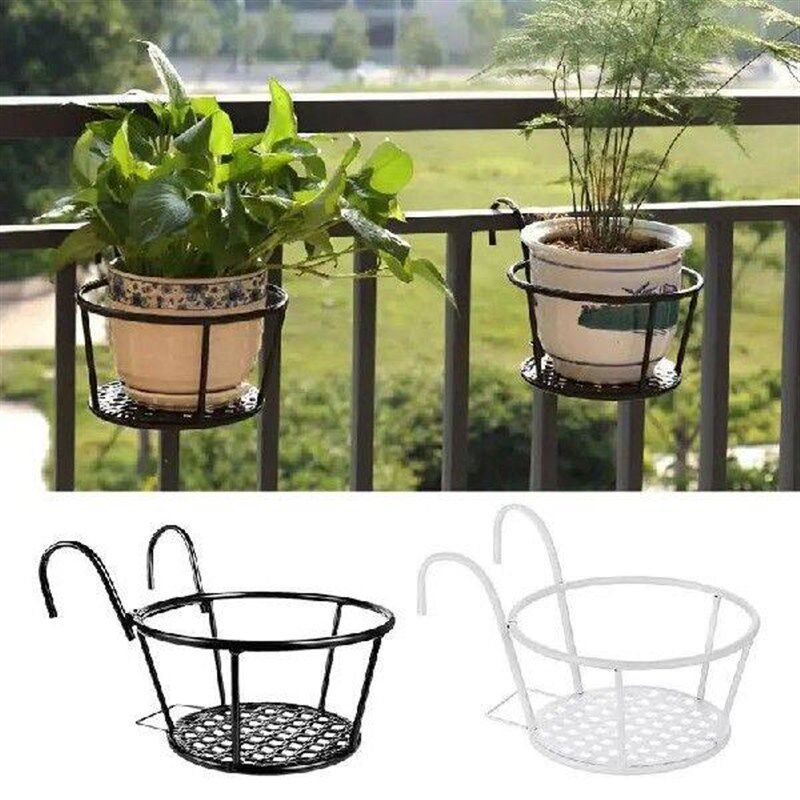 Over The Rail Planter Metal Iron Fence Planter Flower Stand - 实物图