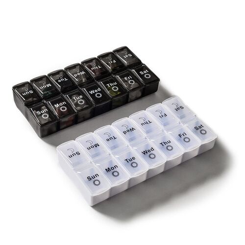 1/2 pack 7 days weekly pill case 28 grids medicine tablte di