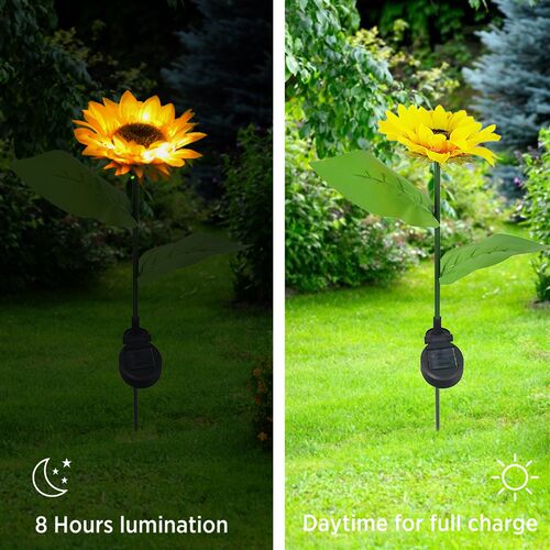 2pcs Solar Sunflower Lights Garden Outdoor LED Flower Lamp L