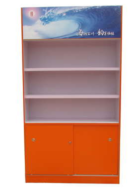 超市烟酒便利店烟草终端展示新款真龙橙色橘红背柜高立组合烟酒柜