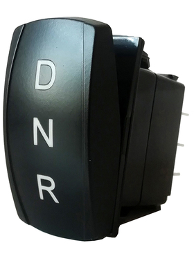 DNR前进后退中间停止三档自锁白灯开关汽车改装船形翘板按键V2