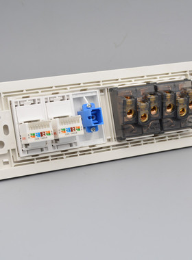 四位光纤网络五孔插座SC光钎六类千兆网线插孔2个5孔面板