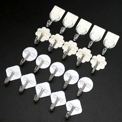 10PCs Strong Adhesive Wall Sticky Hooks 180 Degree Rotating