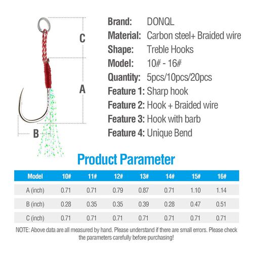 DONQL 5/10/20pcs Fishing Hooks Set Barbed Single Circle Carp