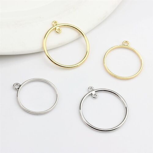 Zinc Alloy   Round Circle Charms Bezel Metal Frame Pendant S