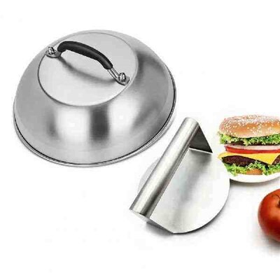 Grill Mark Wooden Press Stainless Steel Bbq Tool Set Burger