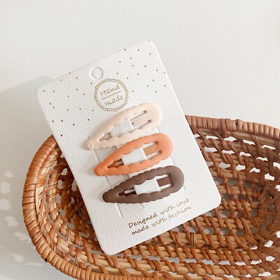 3pcs Frosted Simplicity Hairpins for Girls Star Oval Triangl