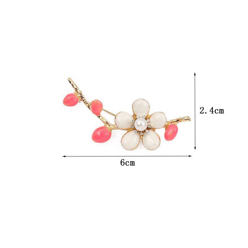 Korean Simple Brooch Plum Blossom Alloy Oiled Brooch Elegant