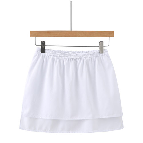 Spring Summer New Shirt Large Hem Short Skirt Black White