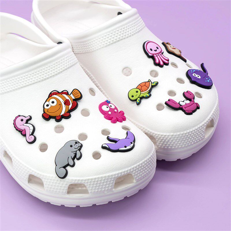 1PCS Cute Shoe Charm Kawaii Marine Animal Octopu Dolphin Wha
