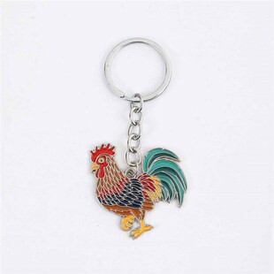 公鸡钥匙扣可爱动物挂件钥匙圈饰品 Chain Cock Key